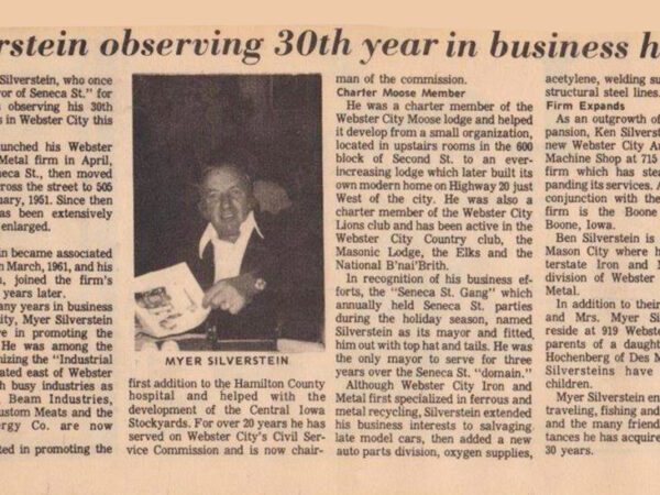 Celebrating 30 Years Newspaper Article - Scrap Processors Inc.